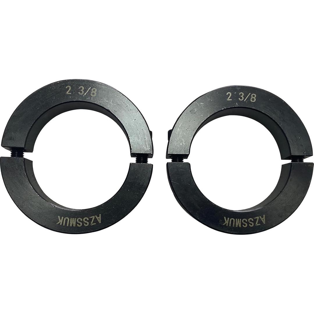Shaft Collar Bore 2-3/8'' Double Split Black Oxide Set Screw Durable Shaft Collars Suitable for Machinery and Industrial Use 2 Pieces (2-3/8'')