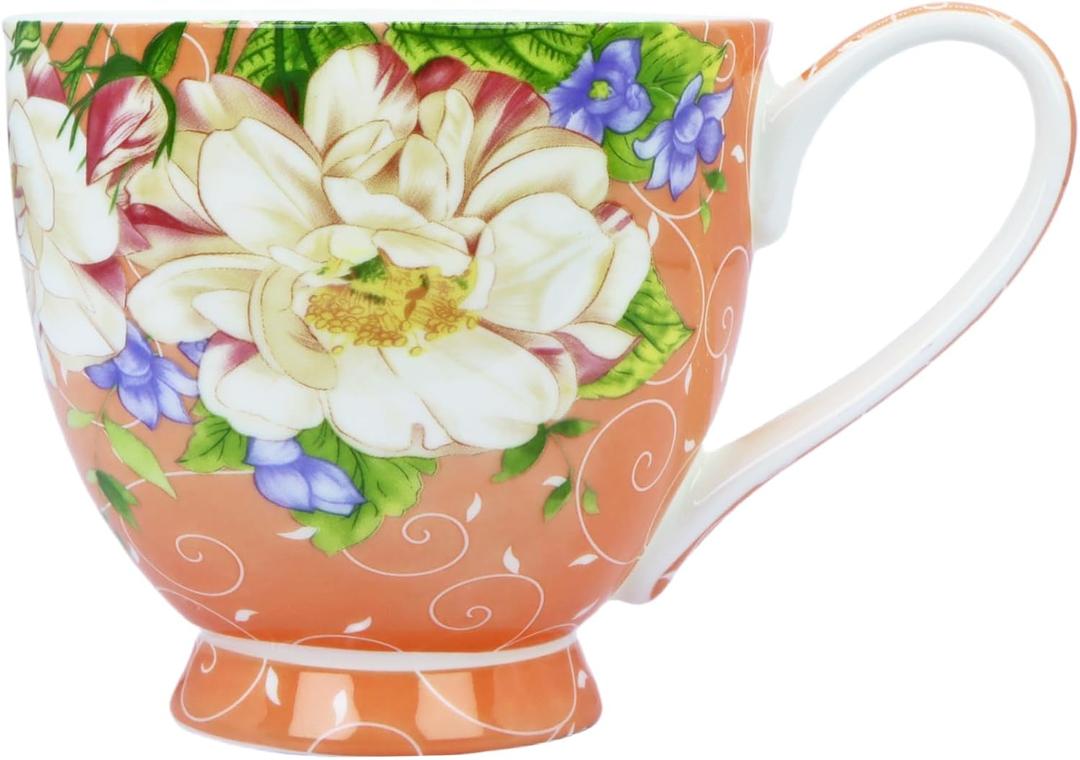 16oz Bone China Coffee Mugs for Women Mugs Flora Coffee Tea Cups Novetly Coffee Cups Gift for Women Mom Friends 16oz Bone China Coffee Mugs for Women Mugs Flora Coffee Tea Cups Novetly Coffee Cups Gift for Women Mom Friends