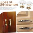 Veemoon 10pcs Clear Crystal Acrylic Drawer Pulls Elegant Cabinet Handles for Dressers Kitchen Bathroom Easy Installation Single Hole Design Versatile Decorative Hardware (Gold)