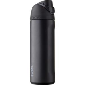 FreeSip Insulated Stainless Steel Water Bottle with Straw for Sports, Travel, and School BPA-Free Sports Water Bottle, 24 oz, Very, Very Dark (24 Ounces)