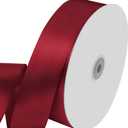 1-1/2" Wide x 100 Yards Single Faced Polyester Red Satin Ribbon, Perfect for Wedding, Gift Wrapping, Bow Making & Other Projects (Red)