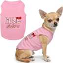 Parisian Pet Dog Shirt - 100% Cotton Shirts for Small Dogs - Pink Sleeveless Girl Pet Clothes - Lightweight and Breathable Puppy Clothes - Stretchy Dog Apparel for Little Sister Dogs (Small (5-8lbs))