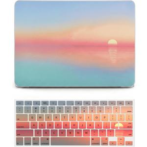 KECC Compatible with MacBook Air 13 inch Case 2025 2024 2023 2022 Release M4 A3240 M3 A3113 M2 A2681 Plastic Hard Shell for MacBook Air 13.6 inch + Keyboard Cover, Sunset