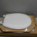 Mayfair Athens Toilet Seat, Easy Clean Hinges and Durable Wood Seat, Round, White