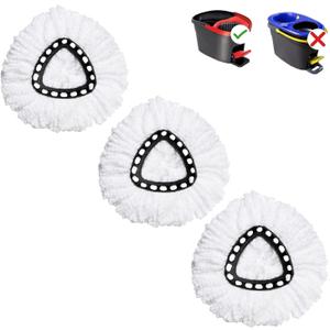 2 x Mop Replace Head, Spin Mop Replacement Head Easywring 1-Tank System, Easy Cleaning, Microfiber, Machine Washable (3 Pack)