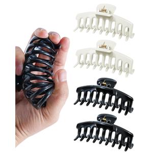 Mesovor 4 Pack Silicone Flexible Hair Claw Clips, 4.33" Large Claw Clip
