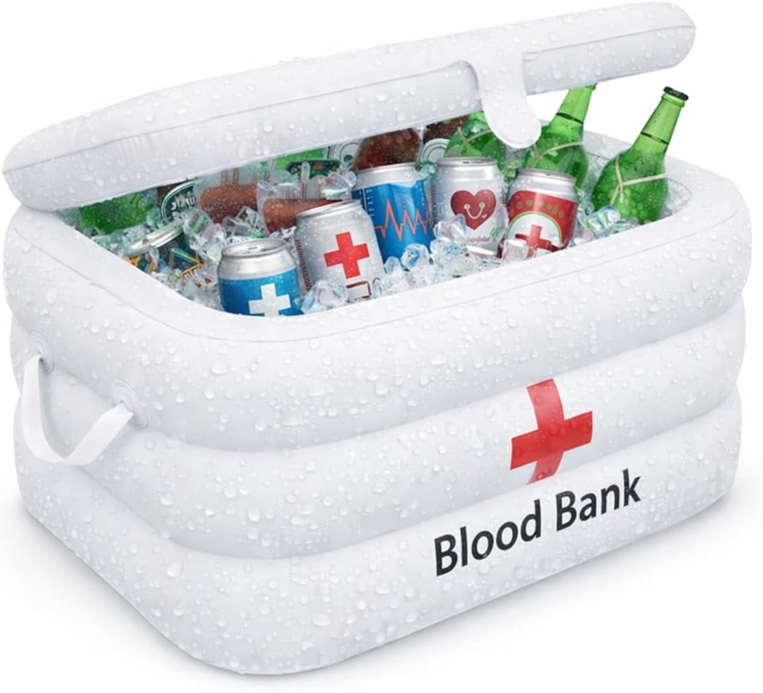 ArtCreativity Inflatable Cooler, Nurse Week Decorations, Hospital-Themed Drink & Snack Holder, Nurse Graduation Party Decorations, Halloween Party Decor 23" x 11" x 16.5"