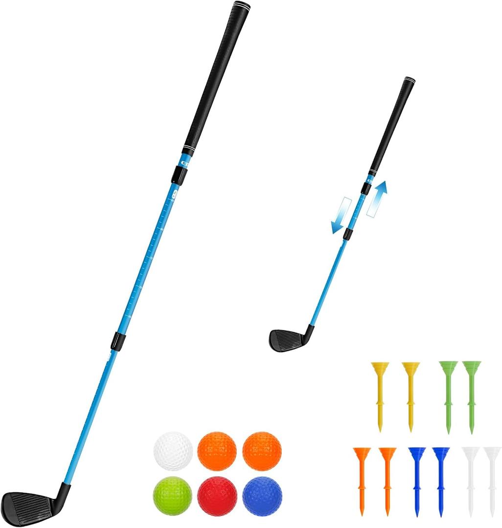 CWLAKON Backyard Golf Club Length Adjustable, Yard Golf Game Club for Toddlers Junior Adults Family, Plastic Golf Club for Outdoor Yard Golf Training Chipping Games, Hit Plastic Foam Balls, 1Pack