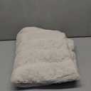 Cozy Bliss Deluxe Sheared Rabbit Faux Fur Throw Blanket, Soft Fuzzy High-Low Sculpted Plush Blanket for Couch, Cozy Home Accent, All Season Use, Beige 50"x60"