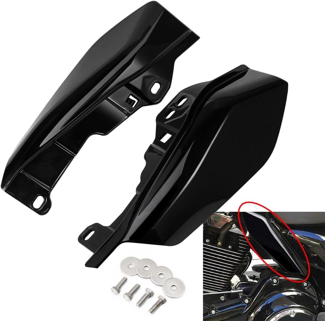 PBYMT Mid Frame Air Deflector Compatible for Harley Touring Road King Street Electra Glide 2009-2024 (Vivid Gloss Black)