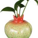 Didiseaon Pomegranate Vase, Realistic Red Vase Ceramic Fruit Planter with Internal Water Culture Compartment for Home Office Bookshelf Pomegranate DecorAesthetic Bud Centerpieces 4.13x3.54in