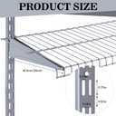 Wonderjune Adjustable Locking Shelf Bracket 16 Inch Shelf Brackets Heavy Duty Wire Shelving Brackets for Deep Wire Shelving Double Track System(Gray,6 Pcs)