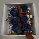 Ling's moment Boutonniere for Men, 6pcs Groom Groomsmen Boutonniere, Artificial Flowers for Wedding Decor/Prom/Homecoming, etc.Burnt Orange Navy Blue