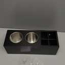 Hair Dryer Countertop Holder, Hair Tool Organizer Wall Mount, Blow Dryer Holder Organizer, Bathroom Countertop Blow Dryer Holder and Curling Iron Holder (Cedar Wood, Black)