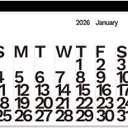 The Wall Calendar Year 2026 - Black/White- Giant Wall Calendar 48" x 36" - 12 Month Modern Calendar