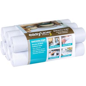 Smooth Top EasyLiner for Cabinets & Drawers - Easy to Install & Cut to Fit - Shelf Paper & Drawer Liner Non Adhesive - Non Slip Shelf Liner for Kitchen Pantry - 12 Inch Width - 60 Total Feet - White