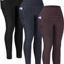 3 Pack Leggings with Pockets for Women Buttery Soft High Waisted Tummy Control Workout Yoga Pants XS