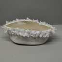 Yimi's Dream Cotton Rope Gift Basket  White Woven Gift Basket with Lace, Decorative Organizer for Baby Shower, Housewarming, Nursery, Toys, Socks, Diapers, Christmas, Holiday Gifts (Oval - 12"x8"x5")