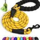 Taglory Rope Dog Leash 6 FT with Comfortable Padded Handle, Highly Reflective Threads Leash for Medium Large Dogs, 1/2 inch, Yellow (1/2" x 6 FT (20~120 lbs.))