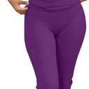 ANRABESS Lounge Sets for Women 2 Piece Foldover Yoga Flare Leggings Pants Crop Tops Casual Y2K Outfits Matching Tracksuit Set (X-Small, Deep Purple)