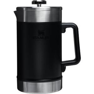 Stanley Classic Stay-Hot French Press Coffee Maker 48 oz | 5 Minute Brew, 4 Hours Hot | Mesh Filter for Coffee Grounds | Insulated Stainless Steel French Press | BPA-Free | Black 2.0