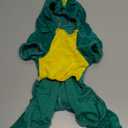 DELIFUR Dinosaur Dog Halloween Costume Pet Dino Hoodie for Small Dogs Cats (S, Green)