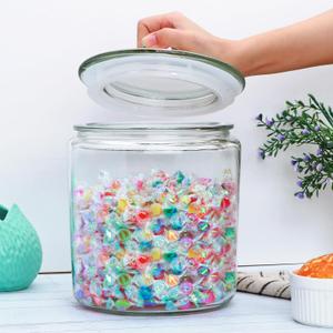 1 Gallon Glass Canister, Cookie Jar & Candy Jar with Airtight Lid, Large Food Storage Container for Buffet, Coffee & Flour, Laundry Room Storage & Pantry