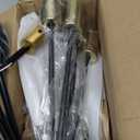 Modern Sputnik Chandelier Ceiling Light Fixture, 8-Light Mid Century Industrial Semi Flush Mount Light for Dining Room, Kitchen Island, Bedroom, Living Room, Matte Black and Gold, Adjustable Arms