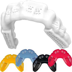 Braces Mouthguard, Bulletproof: Worlds Thinnest & Strongest Sports Mouth Guard for Braces! Wrestling Football Basketball Hockey Rugby Lacrosse BJJ MMA Boxing Mouthpiece. Adult Youth Kids Mouth Piece (Clean White)