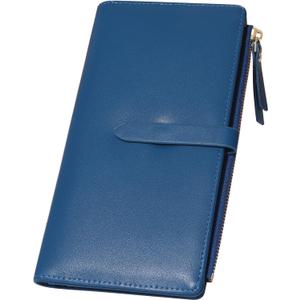 2 x Slim Wallets for Women Credit Card Holder RFID Bifold Clutch Wallets Checkbook with Zipper Pocket