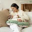 Double-Sided Baby Nursing Pillow Cover Set - 4 Pack - Soft Unisex Breastfeeding Pillow Cover for Girl & Boy with Hanging Loop - Multipurpose Washable Quick-Dry Slipcover Case with Waterproof Liner (Multicolor)