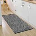 LEEVAN Washable Kitchen Rugs 2' x 4.3', Black Boho Bathroom Rugs Cotton Reversible Runner Rug, Farmhouse Entryway Rug Modern Bedroom Carpet for Foyer Laundry Proch Decor