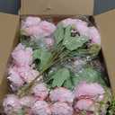 Pink Peonies Artificial Flowers, 12 Bundles Fake Peonies Silk Flowers Faux Peonies Flowers Realistic Bouquet for Wedding Home Centerpiece Table Decoration (Set of 12 12-inch Peony Bouquets)