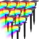 Tadyreal Solar Color Changing Spot Lights Outdoor Waterproof Colored RGB Solar Powered Landscape Lights for Yard 7 Lighting Modes Multicolor Solar Spotlights for Pathway Garden Outside (10 Pack) - Amazon.com