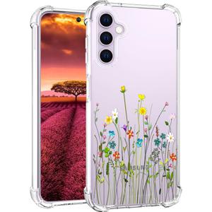 Compatible with Samsung Galaxy S23 Plus Case Cute Clear for Women Girls, S23+ Transparent Phone Cover Design (Flower Bouquet Wild)