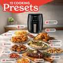 Gourmia Air Fryer - 6 Qt Basket Capacity, 12 Cooking Presets, Black, 6 Quart