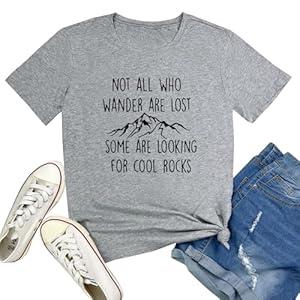 YITAN Women Cute Tees NOT All WHO Graphic Crewneck T-Shirts (Grey) L
