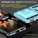 for Samsung Galaxy S21 Ultra Case with Screen Protector,Built-in Slide Camera Cover+Stand Ring for S21 Ultra Phone Case Shockproof Anti-Scratch Military-Grade Drop Heavy Duty Protection Blue