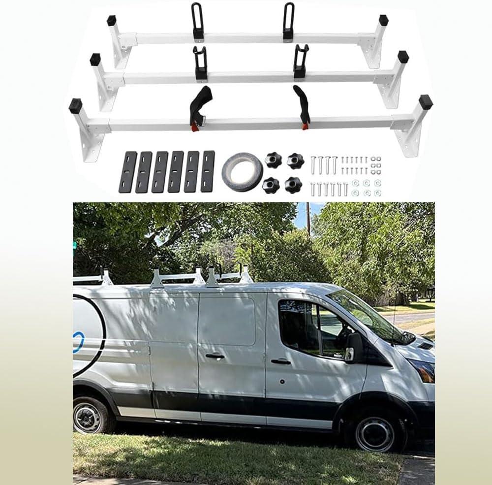 WRLWYSturdy 54" Roof Ladder Rack for Your Ford Transit 150, 250, 350 (2015-2025) Cargo Van - Enhance Storage & Efficiency