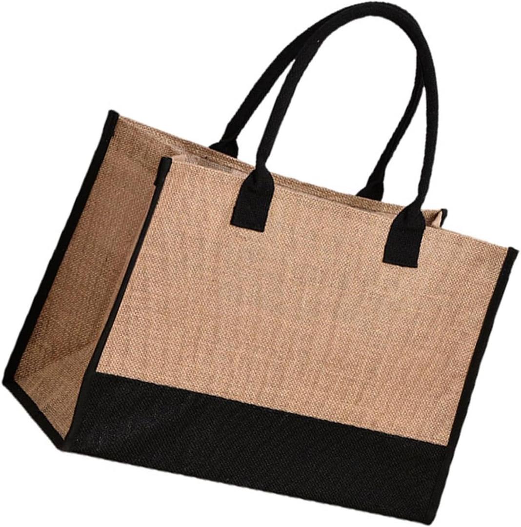 Women Shopping Bag Fashion Handbag All-matching Canvas Bag Large Capacity Top Handle Bag Water Resistant Beach Bag (Yellow)