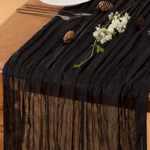 Black Table Runner Cheesecloth Table Runner 10FT Farmhouse Table Runners 120 Inches Fall Table Decor Dining Room Centerpiece Wedding Boho Baby Shower Birthday