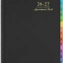 Appointment Book/Planner 2026-2027 - Weekly Appointment Book 2026-2027, July 2026 - June 2027, Daily/Hourly Planner with Tabs, 15 Minutes, 8.26" x 11.4", Wirebound - Black