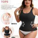 USEASY Tummy Control Shapewear for Women No Show Slimming Tank Top Seamless Camisole Tops Soft Cami Shapewear for Women Black S (Black, S)