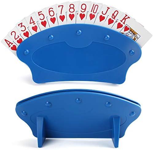 LotFancy Playing Card Holder for Adults Kids Seniors, 2 Pack, Card Holders for Playing Cards, Family Card Game Nights, Canasta, Poker Parties, Plastic, Hands Free