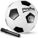Soccer Ball Size 2/3/4 or 5 - Premium PVC Leather Cover - Youth Soccer Balls with Pump - Sports Training, Practice, Match & Game Ball for Kids, Toddlers, Teens & Adults (Pack of 1 or 4)