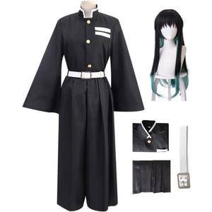 Okazaki Tokitou Muichirou Cosplay Costume Uniform Kimono Suit Full Set Halloween Outfit with Wig (XX-Large)