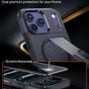 Lanhiem Magnetic for iPhone 17 Pro Case, with [2 Pcs Screen Protector] [Compatible with MagSafe] Shockproof Heavy Duty Military Grade Protective Phone Case Cover for iPhone 17 Pro (Black)