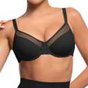 Lover-Beauty Minimizer Bras for Women Full Coverage Unlined Underwire Bras Plus Size Lifting Bra for Heavy Breast (38D, Black)