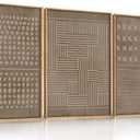 FWIEXA Mid Century Modern Framed Wall Art Set, Brown Boho Neutral Canvas Wall Decor, Large Geometric Pictures Wall Painting, 3 Panel 16x24 Inch Art Print for Living Room, Bedroom, Office Farmhouse