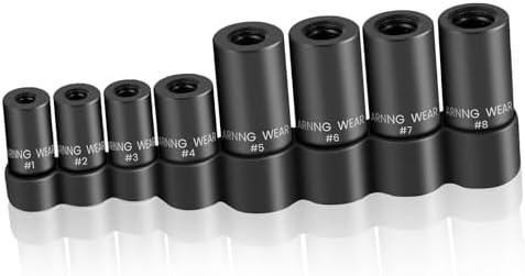 Saipe 8pcs Tap Socket Set, 1/4" & 3/8" Square Drive Tap Sockets Adapter, Compatible with All M.C.T.I. Taps Up To 1/2", Fit for 1/8" NPT Taps and Metric Taps Thru 12mm